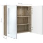 Badezimmerschrank mit Spiegel und LED Weiß und Eiche 62x14x60 cm von vidaXL, Badezimmerwaschtische - Ref: Foro24-326523, Prei...