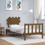 Honey brown solid wood bed frame with headboard 90x200cm by vidaXL, Beds and slatted bases - Ref: Foro24-3193454, Price: 114,...