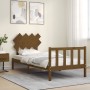 Estructura cama con cabecero madera maciza marrón miel 90x200cm de vidaXL, Camas y somieres - Ref: Foro24-3193454, Precio: 11...