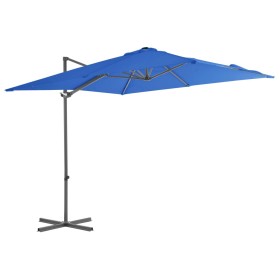 Sombrilla voladiza con poste de acero azul celeste 250x250 cm de vidaXL, Sombrillas - Ref: Foro24-46991, Precio: 70,99 €, Des...