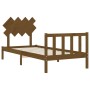 Honey brown solid wood bed frame with headboard 90x200cm by vidaXL, Beds and slatted bases - Ref: Foro24-3193454, Price: 114,...