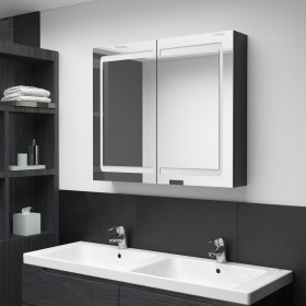 Glossy black LED mirror bathroom cabinet 80x12x68 cm by vidaXL, bathroom vanities - Ref: Foro24-326512, Price: 166,99 €, Disc...