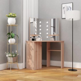 Corner dressing table with LED oak 111x54x141.5 cm by vidaXL, Bedroom Dressers - Ref: Foro24-326533, Price: 235,99 €, Discoun...