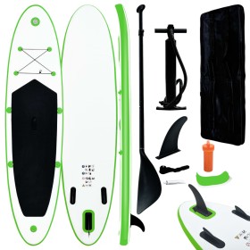 Grünes und weißes aufblasbares Paddel-Surfbrett-Set von vidaXL, Paddleboards - Ref: Foro24-92732, Preis: 217,99 €, Rabatt: %