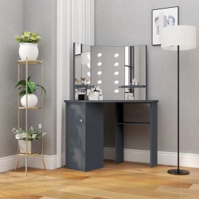 Corner dressing table with LED gray 111x54x141.5 cm by vidaXL, Bedroom Dressers - Ref: Foro24-326532, Price: 231,99 €, Discou...