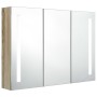 Mueble de baño con espejo LED color roble 89x14x62 cm de vidaXL, Tocadores de baño - Ref: Foro24-326529, Precio: 154,95 €, De...