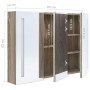 Mueble de baño con espejo LED color roble 89x14x62 cm de vidaXL, Tocadores de baño - Ref: Foro24-326529, Precio: 154,95 €, De...