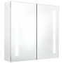 Armario de baño con espejo LED blanco brillante 62x14x60 cm de vidaXL, Tocadores de baño - Ref: Foro24-326524, Precio: 118,41...