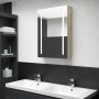 Armario de baño con espejo y LED color roble 50x13x70 cm de vidaXL, Tocadores de baño - Ref: Foro24-326499, Precio: 123,99 €,...