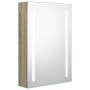 Armario de baño con espejo y LED color roble 50x13x70 cm de vidaXL, Tocadores de baño - Ref: Foro24-326499, Precio: 123,99 €,...