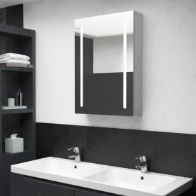 Armario de baño con espejo y LED gris hormigón 50x13x70 cm de vidaXL, Tocadores de baño - Ref: Foro24-326495, Precio: 119,05 ...