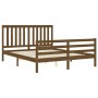 Estructura de cama con cabecero madera marrón miel 160x200 cm de vidaXL, Camas y somieres - Ref: Foro24-3194259, Precio: 170,...