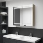 Bathroom cabinet with mirror and LED lighting in oak color, 80x12x68 cm. by vidaXL, bathroom vanities - Ref: Foro24-326515, P...