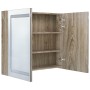 Armario de baño con espejo y LED color roble 80x12x68 cm de vidaXL, Tocadores de baño - Ref: Foro24-326515, Precio: 180,99 €,...