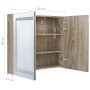 Armario de baño con espejo y LED color roble 80x12x68 cm de vidaXL, Tocadores de baño - Ref: Foro24-326515, Precio: 180,99 €,...