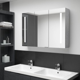 Armario de baño con espejo LED gris hormigón 89x14x62 cm de vidaXL, Tocadores de baño - Ref: Foro24-326525, Precio: 154,15 €,...