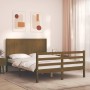 Honey brown solid wood bed frame and headboard 120x200 cm by vidaXL, Beds and slatted bases - Ref: Foro24-3194504, Price: 142...