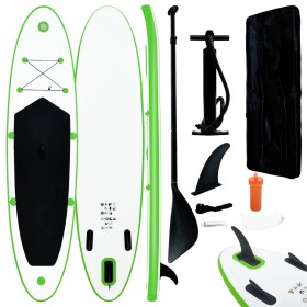 Juego de tabla paddle surf inflable verde y blanco de vidaXL, Paddleboards - Ref: Foro24-92733, Precio: 187,99 €, Descuento: %