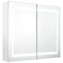 Armario de baño con espejo LED blanco brillante 80x12x68 cm de vidaXL, Tocadores de baño - Ref: Foro24-326517, Precio: 162,99...