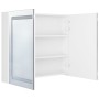 Armario de baño con espejo LED blanco brillante 80x12x68 cm de vidaXL, Tocadores de baño - Ref: Foro24-326517, Precio: 162,99...