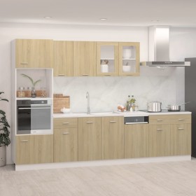 Sonoma oak chipboard 7-piece kitchen furniture set by vidaXL, Kitchen cabinets - Ref: Foro24-3067626, Price: 616,99 €, Discou...