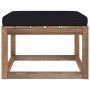 Garden stool footrest with black cushion by vidaXL, Modular outdoor sofas - Ref: Foro24-3067267, Price: 66,67 €, Discount: %