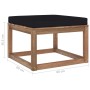 Garden stool footrest with black cushion by vidaXL, Modular outdoor sofas - Ref: Foro24-3067267, Price: 66,67 €, Discount: %