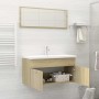 Sonoma oak plywood 2-piece bathroom furniture set by vidaXL, Bathroom furniture - Ref: Foro24-804803, Price: 85,11 €, Discoun...