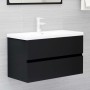 Black plywood 2-piece bathroom furniture set by vidaXL, Bathroom furniture - Ref: Foro24-804882, Price: 65,33 €, Discount: %