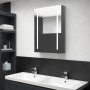 Armario de baño con espejo LED gris brillante 50x13x70 cm de vidaXL, Tocadores de baño - Ref: Foro24-326498, Precio: 111,44 €...