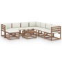 Juego de muebles de jardín 9 piezas con cojines crema de vidaXL, Conjuntos de jardín - Ref: Foro24-3067550, Precio: 645,21 €,...