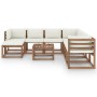 Juego de muebles de jardín 9 piezas con cojines crema de vidaXL, Conjuntos de jardín - Ref: Foro24-3067550, Precio: 645,21 €,...