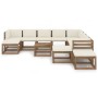 Juego de muebles de jardín 12 piezas con cojines crema de vidaXL, Conjuntos de jardín - Ref: Foro24-3067586, Precio: 803,40 €...