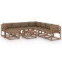 9-piece garden furniture set with taupe gray cushions by vidaXL, Garden sets - Ref: Foro24-3067556, Price: 611,70 €, Discount: %