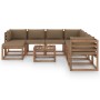 9-piece garden furniture set with taupe gray cushions by vidaXL, Garden sets - Ref: Foro24-3067556, Price: 611,70 €, Discount: %