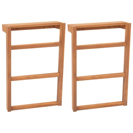 2 solid teak wood towel racks by vidaXL, Towel racks - Ref: Foro24-325278, Price: 73,50 €, Discount: %