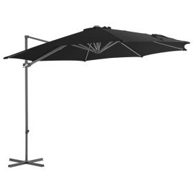 Ausleger-Sonnenschirm mit schwarzer Stahlstange 300 cm von vidaXL, Sonnenschirme - Ref: Foro24-46998, Preis: 94,21 €, Rabatt: %