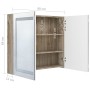 Armario de baño con espejo LED blanco y roble 80x12x68 cm de vidaXL, Tocadores de baño - Ref: Foro24-326516, Precio: 186,50 €...