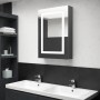 Armario de baño con espejo y LED gris 50x13x70 cm de vidaXL, Tocadores de baño - Ref: Foro24-326490, Precio: 129,99 €, Descue...