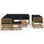 10-piece garden furniture set with black cushions by vidaXL, Garden sets - Ref: Foro24-3067567, Price: 691,99 €, Discount: %