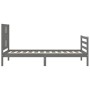 Estructura de cama con cabecero madera maciza gris 90x200 cm de vidaXL, Camas y somieres - Ref: Foro24-3194558, Precio: 103,9...