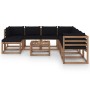 9-piece garden furniture set with black cushions by vidaXL, Garden sets - Ref: Foro24-3067555, Price: 611,73 €, Discount: %