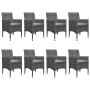 Garden dining set 9 pieces gray by vidaXL, Garden sets - Ref: Foro24-3067860, Price: 737,62 €, Discount: %