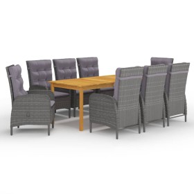 Garden dining set 9 pieces gray by vidaXL, Garden sets - Ref: Foro24-3067869, Price: 1,00 €, Discount: %