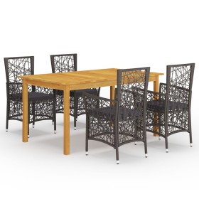 Brown 5-piece garden dining set by vidaXL, Garden sets - Ref: Foro24-3067789, Price: 622,29 €, Discount: %