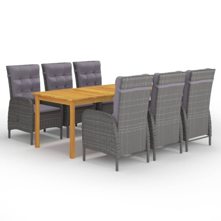 Juego de comedor de jardín de 7 piezas gris de vidaXL, Conjuntos de jardín - Ref: Foro24-3067867, Precio: 1,00 €, Descuento: %