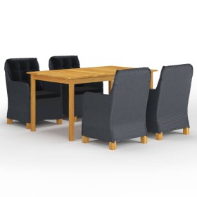 Juego de comedor para jardín de 5 piezas gris oscuro de vidaXL, Conjuntos de jardín - Ref: Foro24-3067848, Precio: 672,22 €, ...