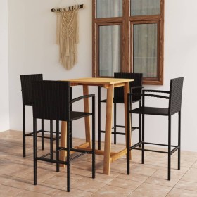 5-Piece Black Garden Bar Set by vidaXL, Garden sets - Ref: Foro24-3067956, Price: 315,99 €, Discount: %