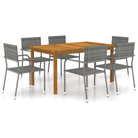 Gray 7-Piece Garden Dining Set by vidaXL, Garden sets - Ref: Foro24-3067831, Price: 334,99 €, Discount: %