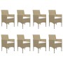 Juego de comedor de jardín 9 piezas beige de vidaXL, Conjuntos de jardín - Ref: Foro24-3067861, Precio: 677,79 €, Descuento: %